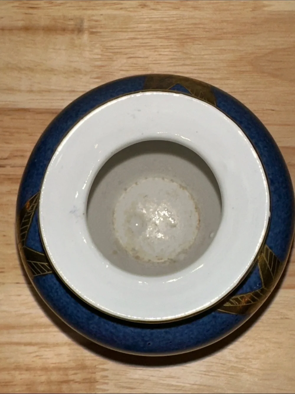 Vintage Toyo Trading Co The Gear Collection Blue Gold Star Ceramic Vase 5.5”